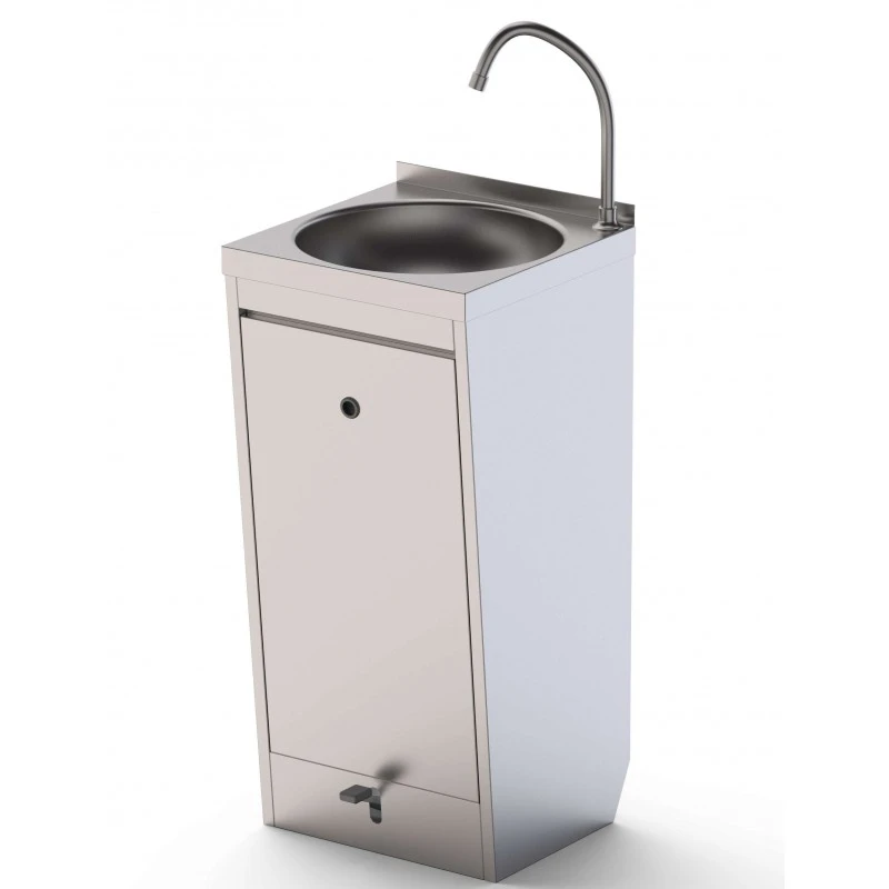 mobiliario-contract-lavamanos de pie acero inoxidable con pedal automezclador 400x400x850h mm hwf14040000